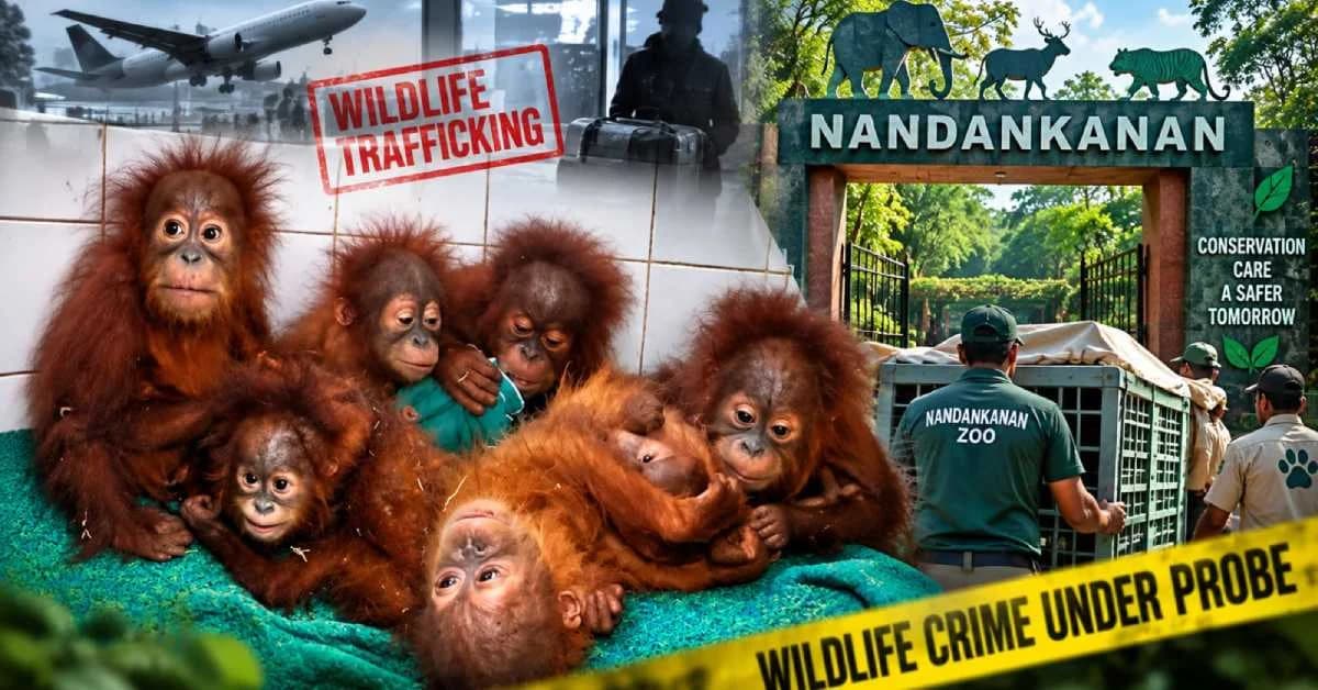 Five Rescued Orangutans Shifted to Nandankanan Zoo Amid Trafficking Probe