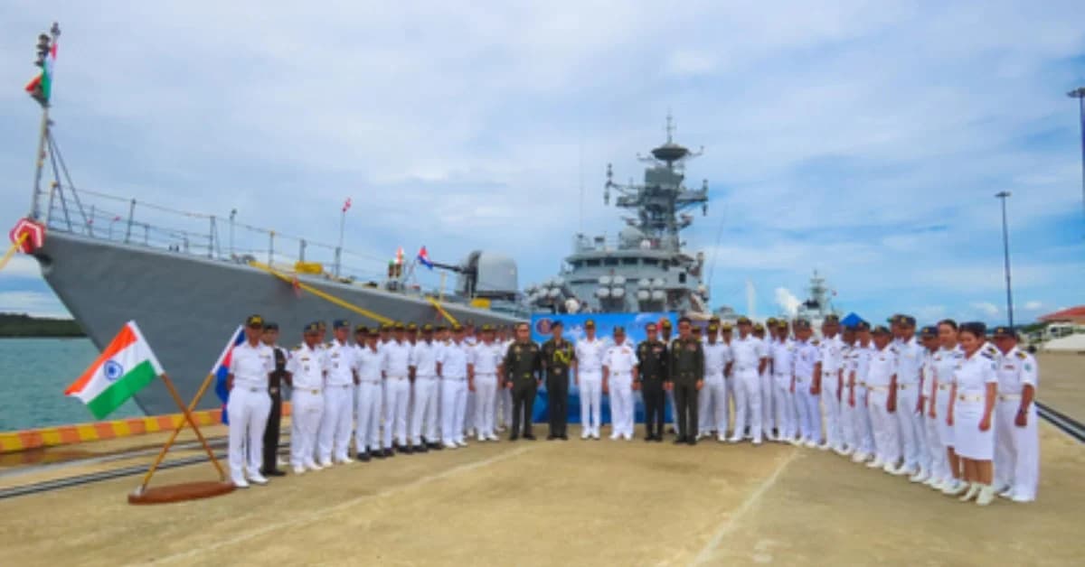 Indian Navy’s INS Kulish Docks at Cambodia Naval Base