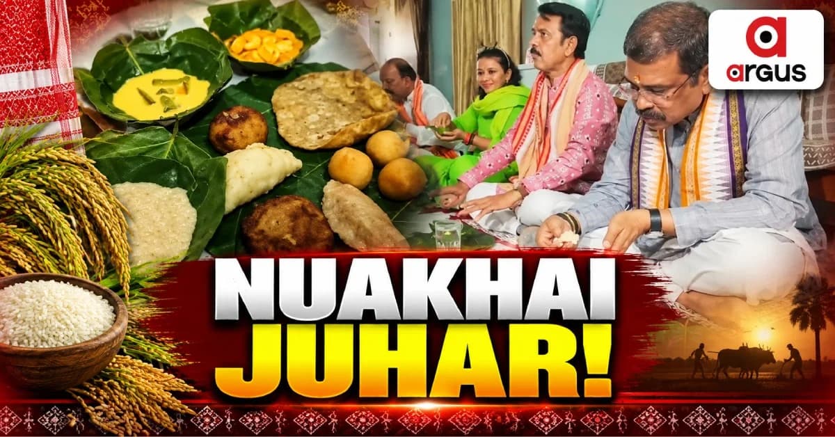 Dharmendra Pradhan Celebrates Nuakhai in Sambalpur; Partakes in Nabanna Ceremony at BJP District President's Residence