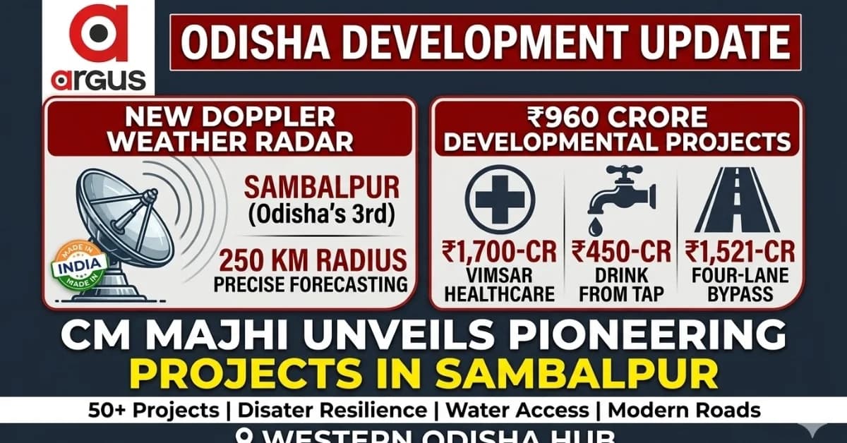 CM Majhi Unveils ₹960 Crore Developmental Projects and Odisha's 3rd Doppler Weather Radar in Sambalpur