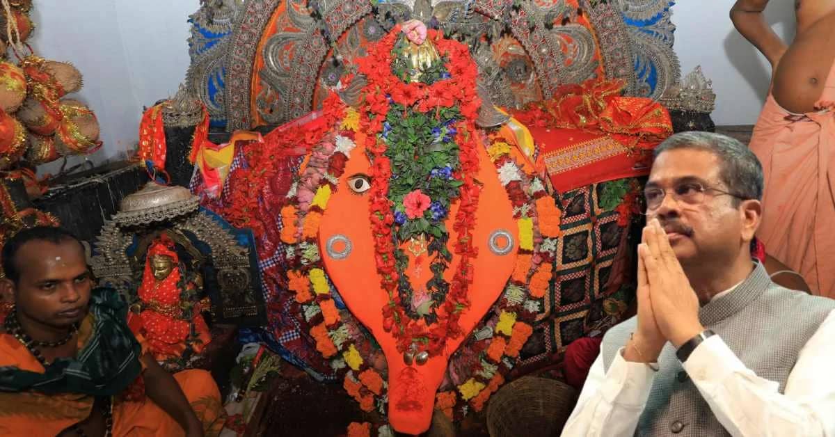 Dharmendra Pradhan Seeks Blessings at Maa Samalei Temple, Prays for PM Modi’s Long Life