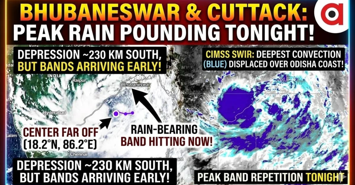 EXCLUSIVE|Bhubaneswar-Cuttack Deep Depression Rain Peak Tonight: Why Twin City May Get Its Heaviest Spell When Landfall on Sept 23-24