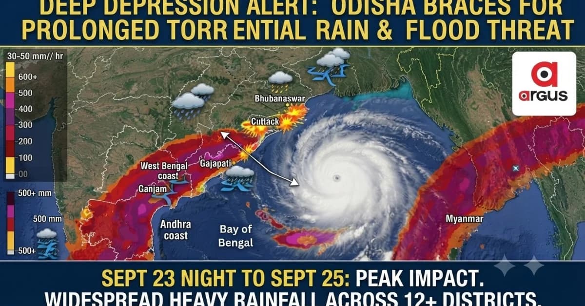 EXCLUSIVE| Deep Depression Cloud Structure Revealed: Check How Your District Will See Heavy to Very Heavy Rainfall in Odisha
