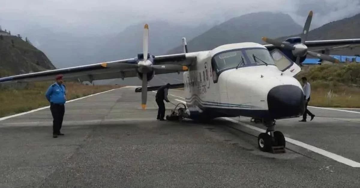 Sita Air Plane Loses Tyre during Landing in Nepal