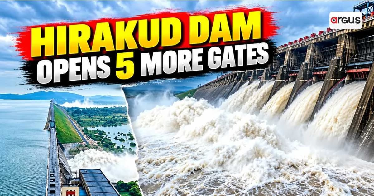 Hirakud Dam Opens Five More Gates as Water Level Rises