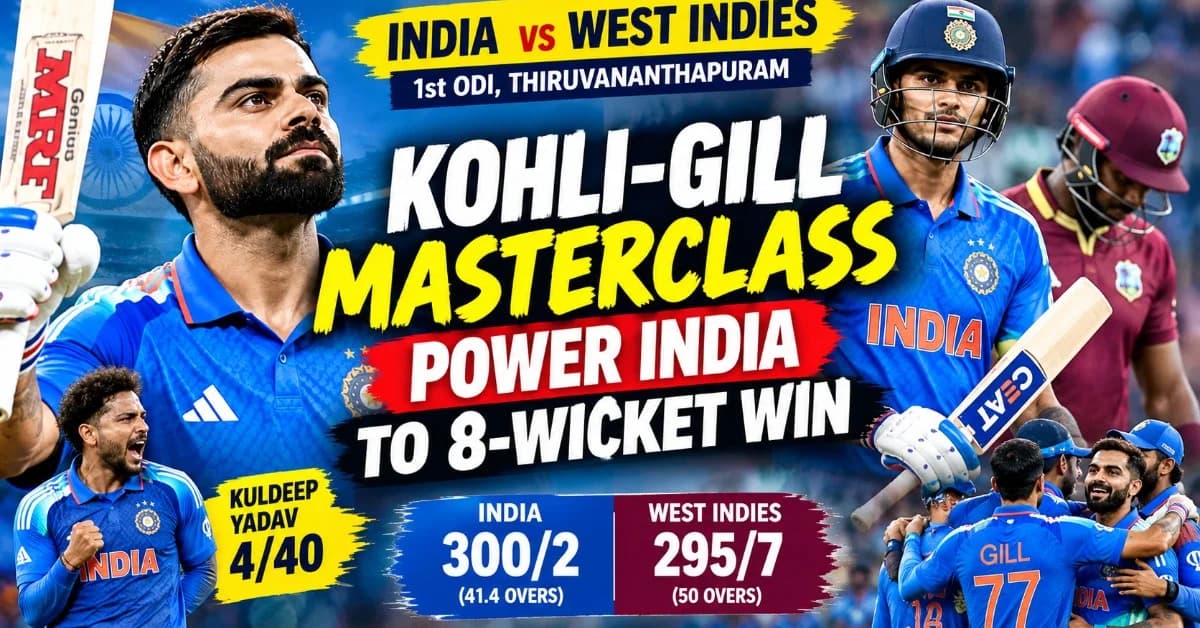 India vs West Indies 1st ODI: Kohli-Gill Masterclass Overshadows Greaves Ton as India Begin ODI Campaign in Style