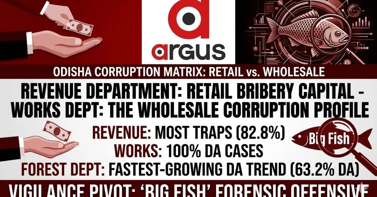 EXCLUSIVE| Odisha Corruption Matrix: Revenue Tops Retail Bribery, Works Leads Wholesale, Forest Surges Fastest