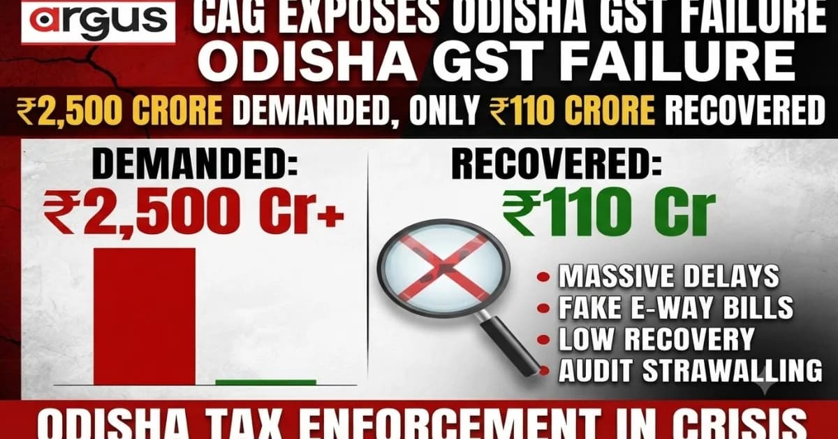 SPECIAL REPORT | The Great GST Vanishing Act: CAG Exposes Odisha’s Tax Enforcement Failure, ₹1,165 Crore Revenue Loss