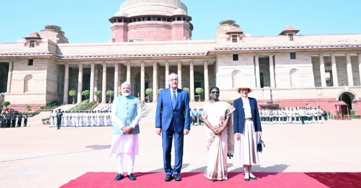 Swiss President Guy Parmelin Receives Ceremonial Welcome at Rashtrapati Bhavan