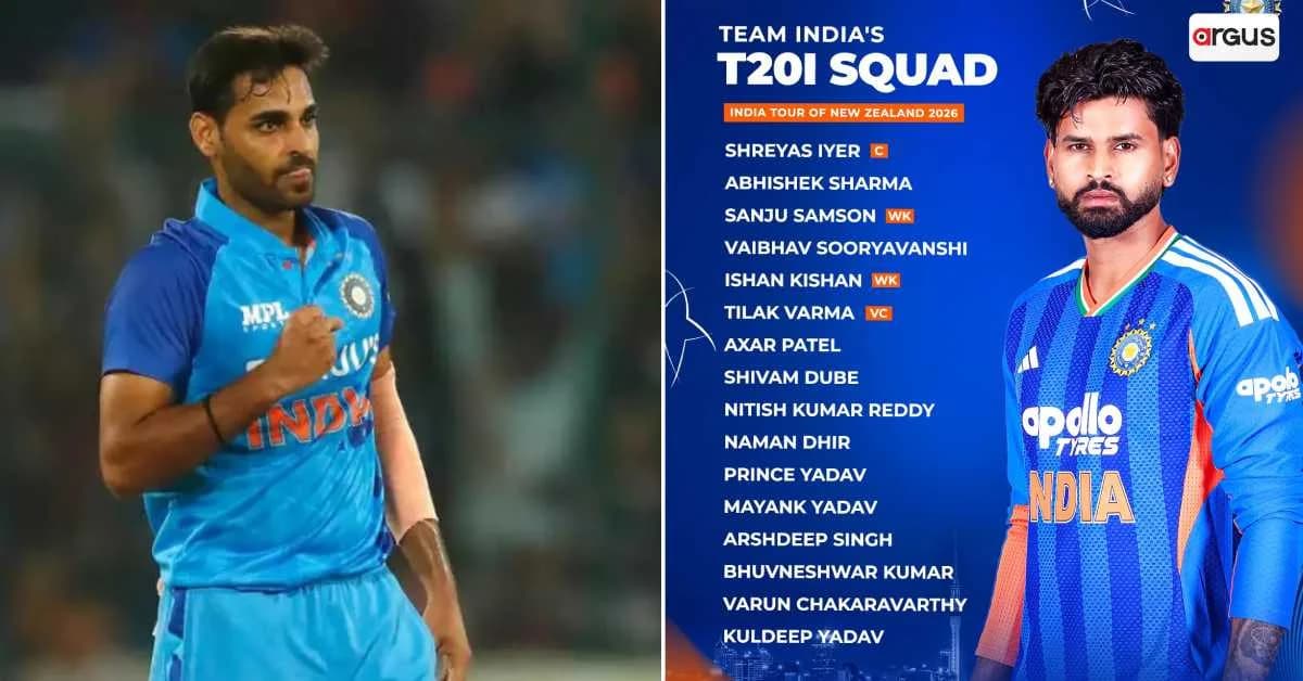 Bhuvneshwar Kumar Returns After Four Years as India Name T20I Squad for New Zealand Tour