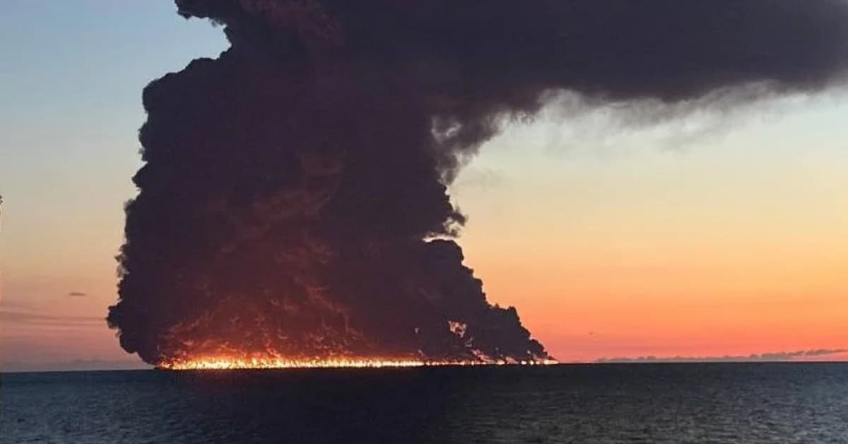 Ukrainian Naval Drone Strike Sparks Black Sea Tanker Inferno, 23 Indians Rescued