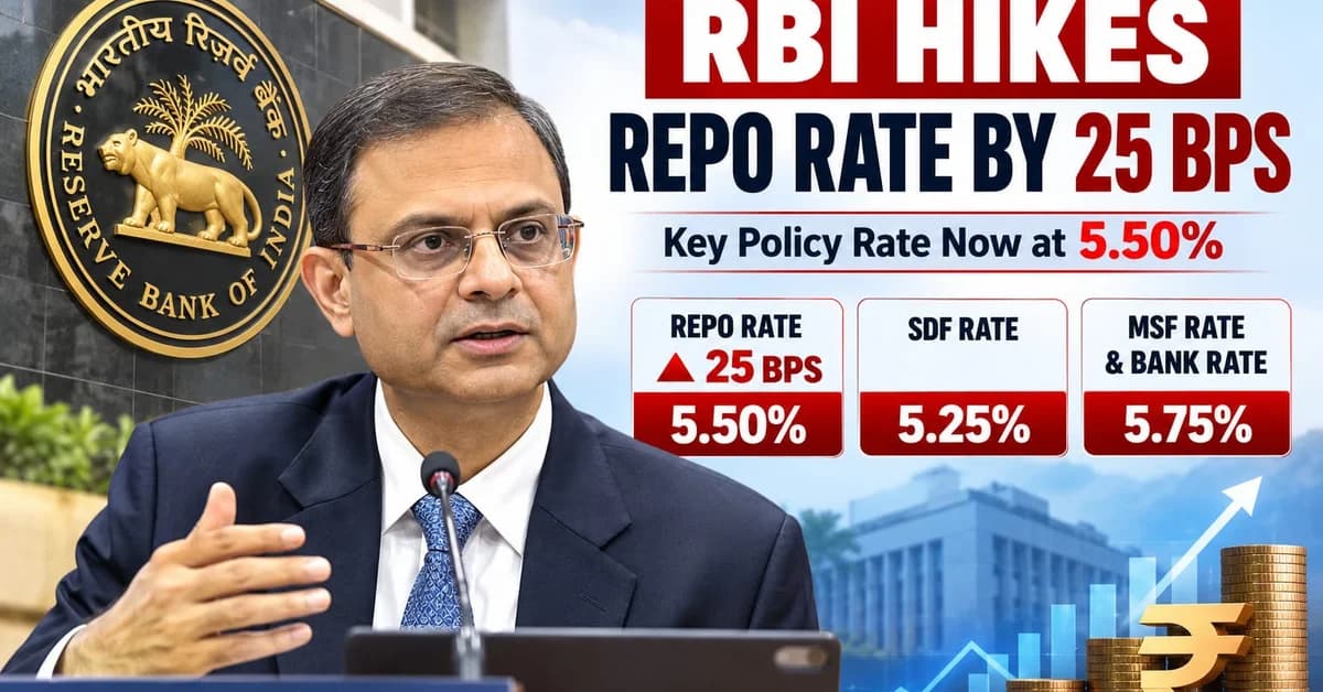 RBI Repo Rate Hike: RBI Raises Repo Rate by 25 bps to 5.50%