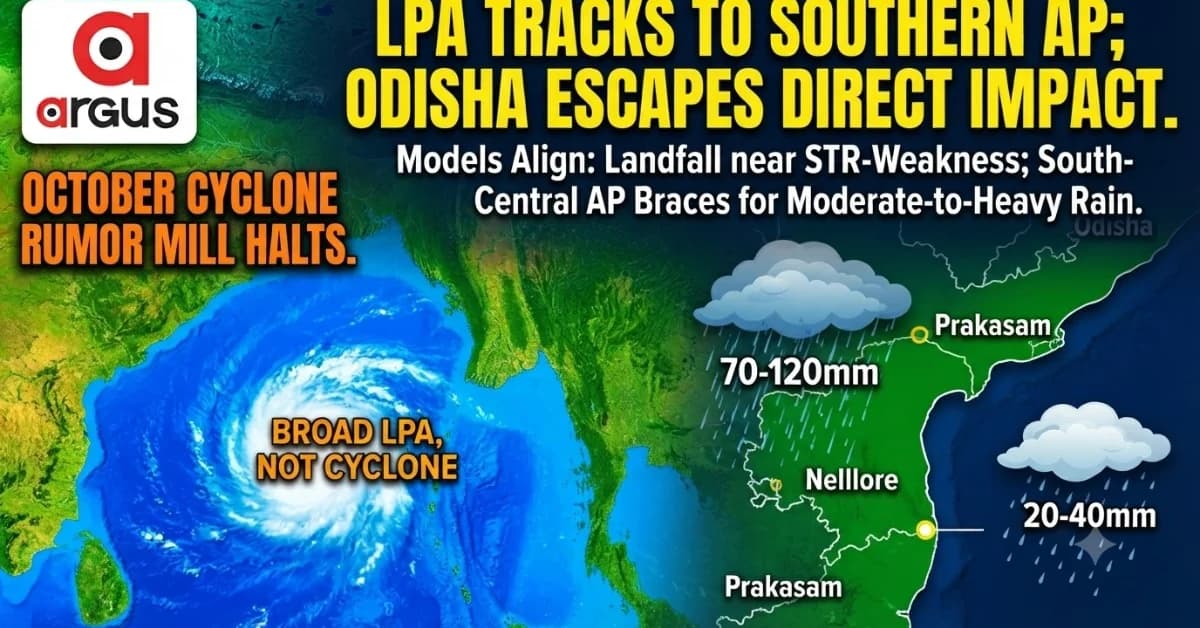 EXCLUSIVE|No Cyclone in Bay of Bengal this Durga Puja; South Andhra Pradesh to Bear WML Brunt, South Odisha to Bhubaneswar under Rain Shadow!