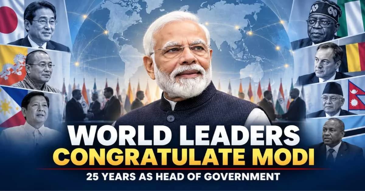 World Leaders Congratulate PM Modi on Completing 25 Years as Head of Government