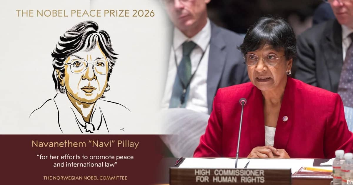 Indian Tamil-Origin Jurist Navi Pillay Wins Nobel Peace Prize for Promoting Peace and International Law
