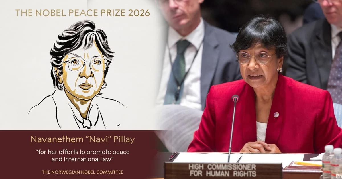 Indian Tamil-Origin Jurist Navi Pillay Wins Nobel Peace Prize for Promoting Peace and International Law