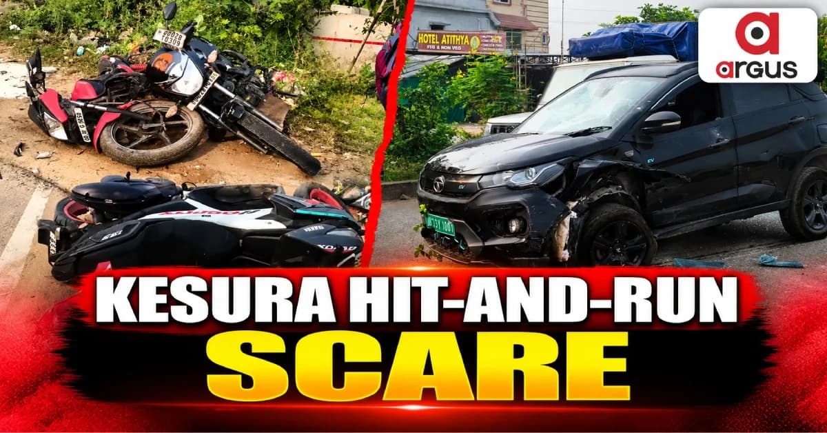 Car Hits Five Two-Wheelers Near Kesura Square in Bhubaneswar; Driver Caught by Locals