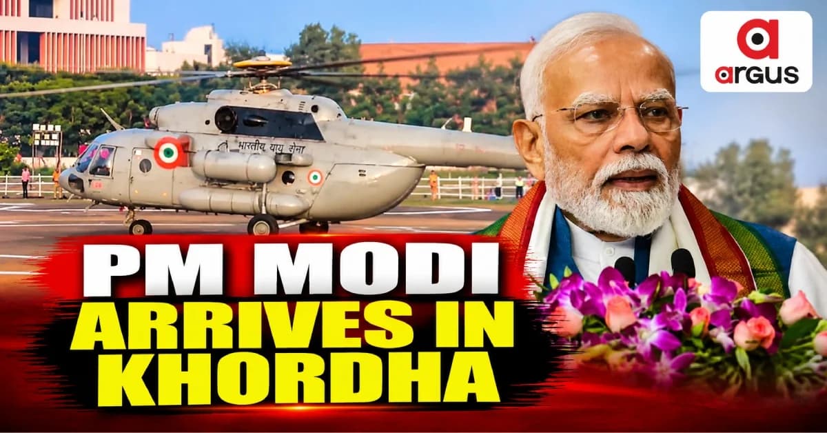 PM Modi Lands in Bhubaneswar, Travels to Khordha by Special IAF Helicopter