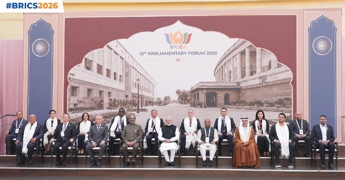 PM Modi Attends 12th BRICS Parliamentary Forum at Samvidhan Sadan in New Delhi