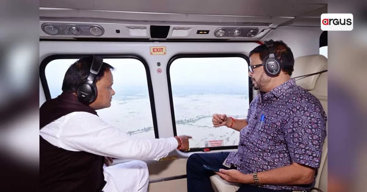 Odisha CM conducts aerial survey of flood-hit areas, orders faster relief measures