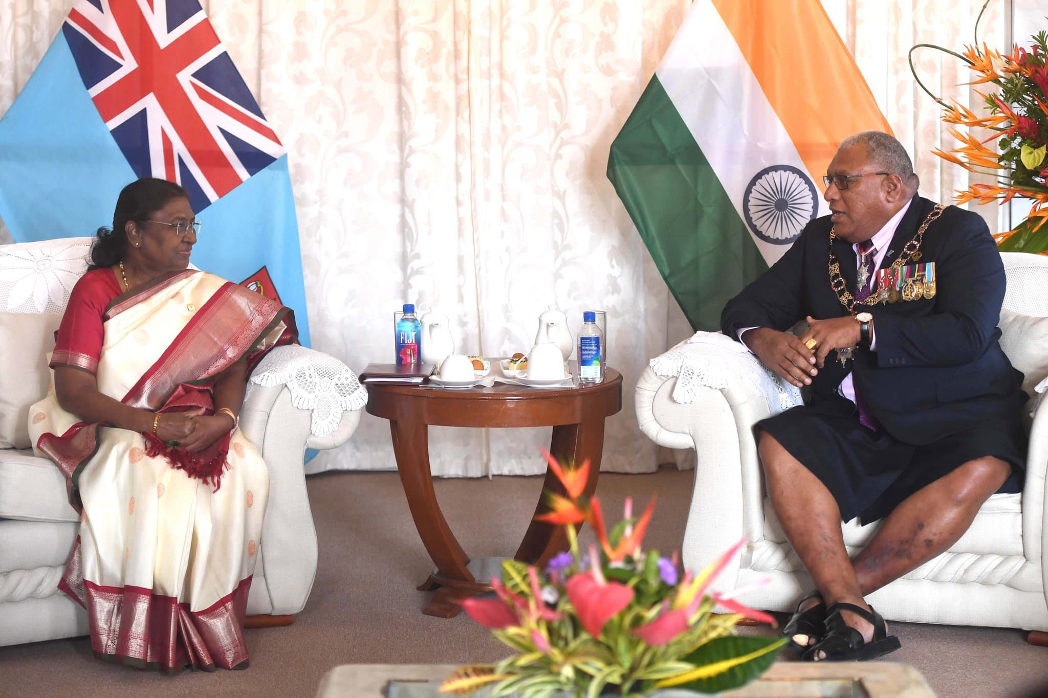 President Murmu Meets Fiji Counterpart Katonivere At State House In Suva