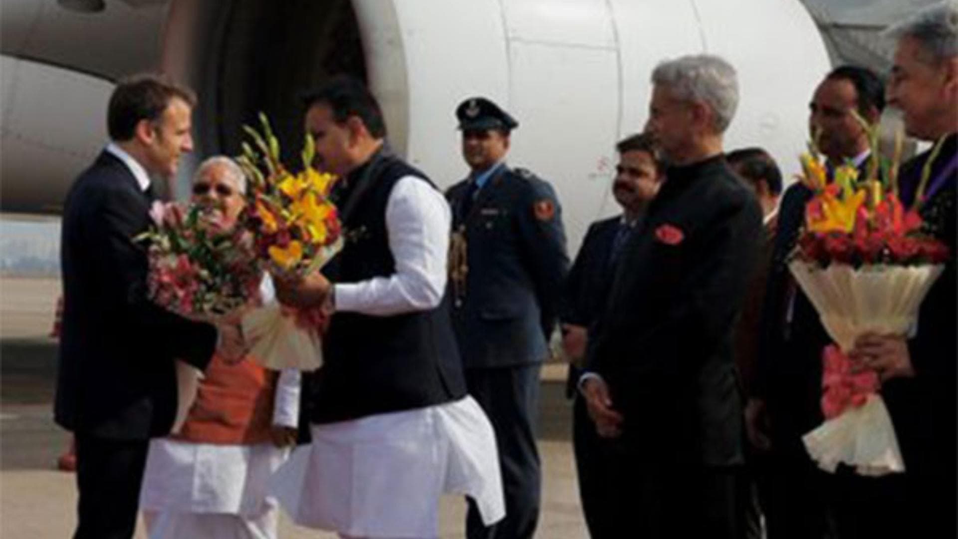 French President Macron Arrives In Jaipur, To Hold Roadshow With PM Modi