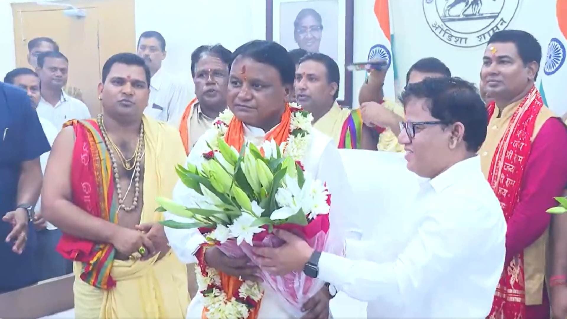 Mohan Majhi Moves Into Official CM Chamber At Lok Seva Bhawan