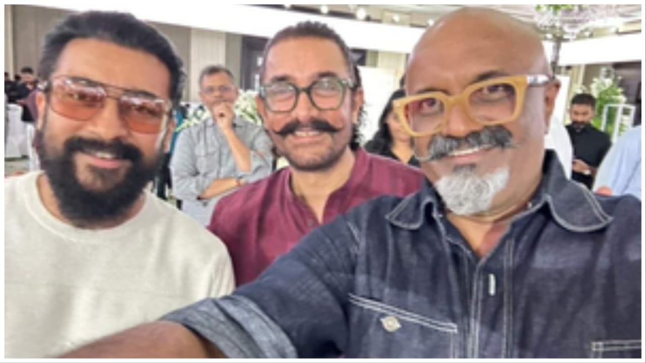 Aamir Khan Poses With OG 'Ghajini' Star Suriya As They Attend Kamal Haasan's B'day Party