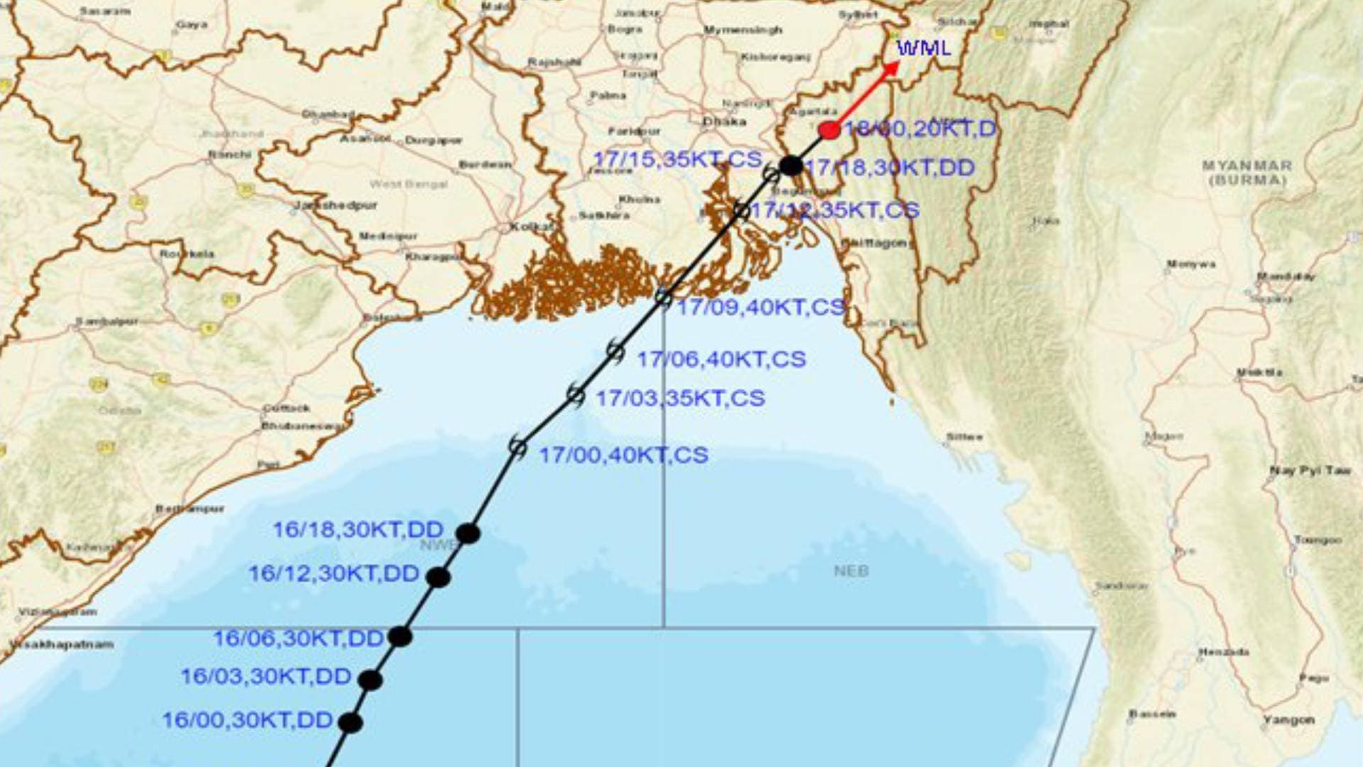 Cyclonic Storm 'Midhili' Weakens Into A Low Pressure Area Over North Tripura: IMD
