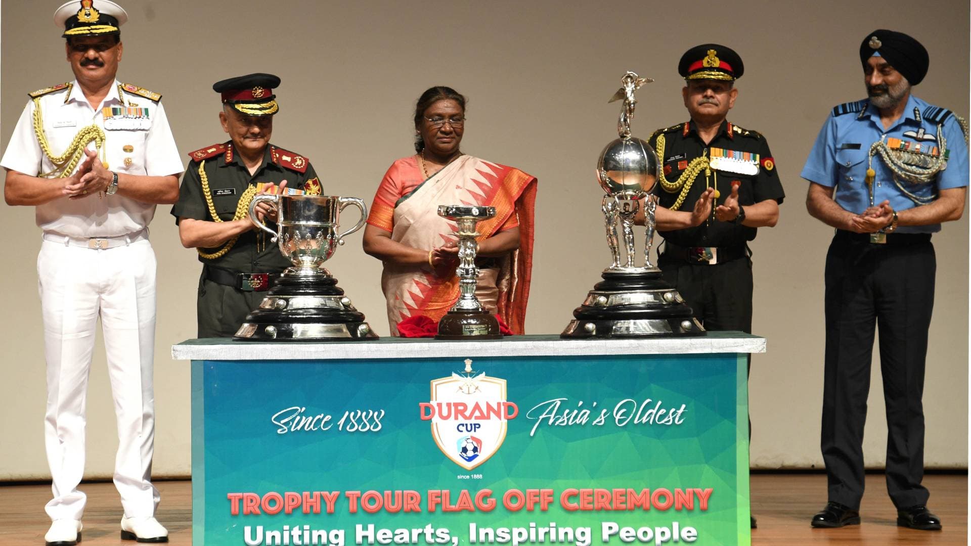 President Murmu Unveils The Trophies Of Durand Cup Tournament