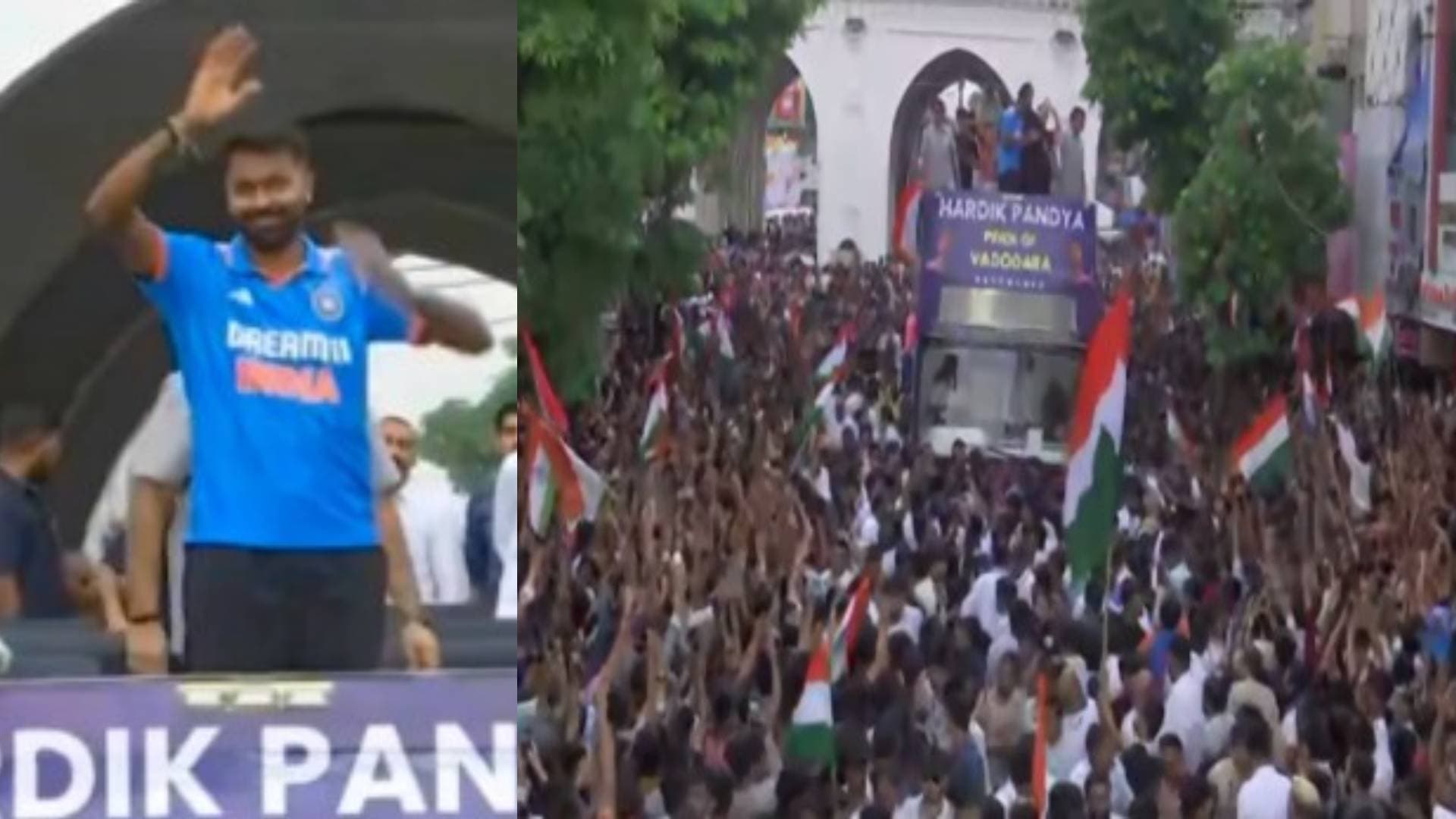 Hardik Pandya Receives Hero's Welcome In Vadodara After T20 World Cup Heroics