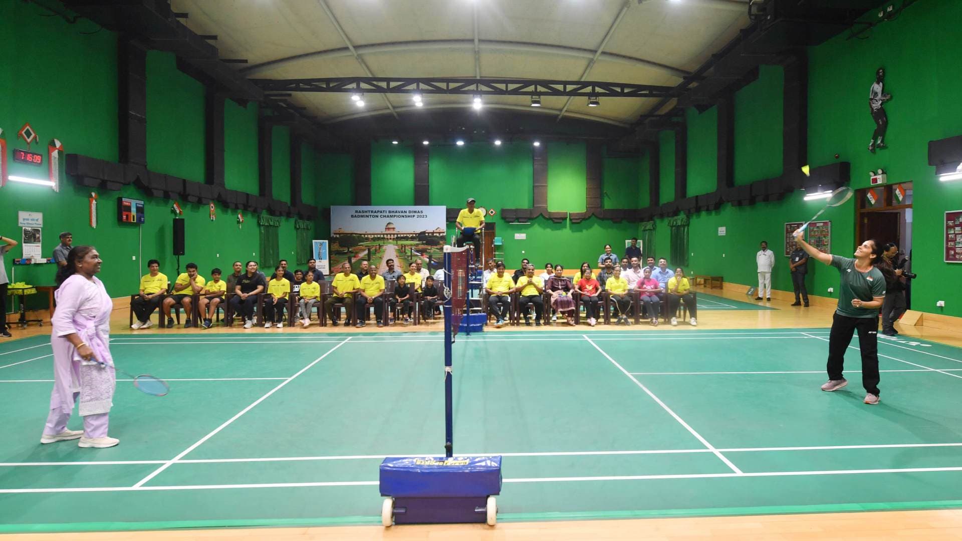 President Droupadi Murmu Plays Badminton With Saina Nehwal Ahead Of Women's Lecture Series